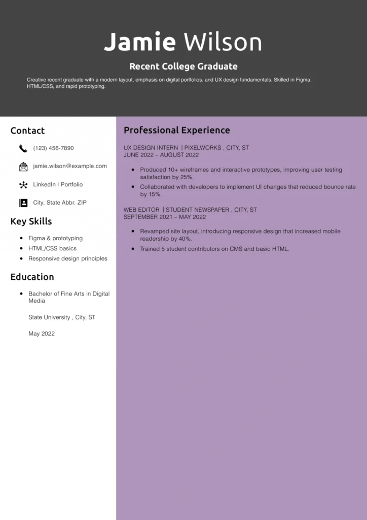 Top 5 Resume Templates for Recent Graduates