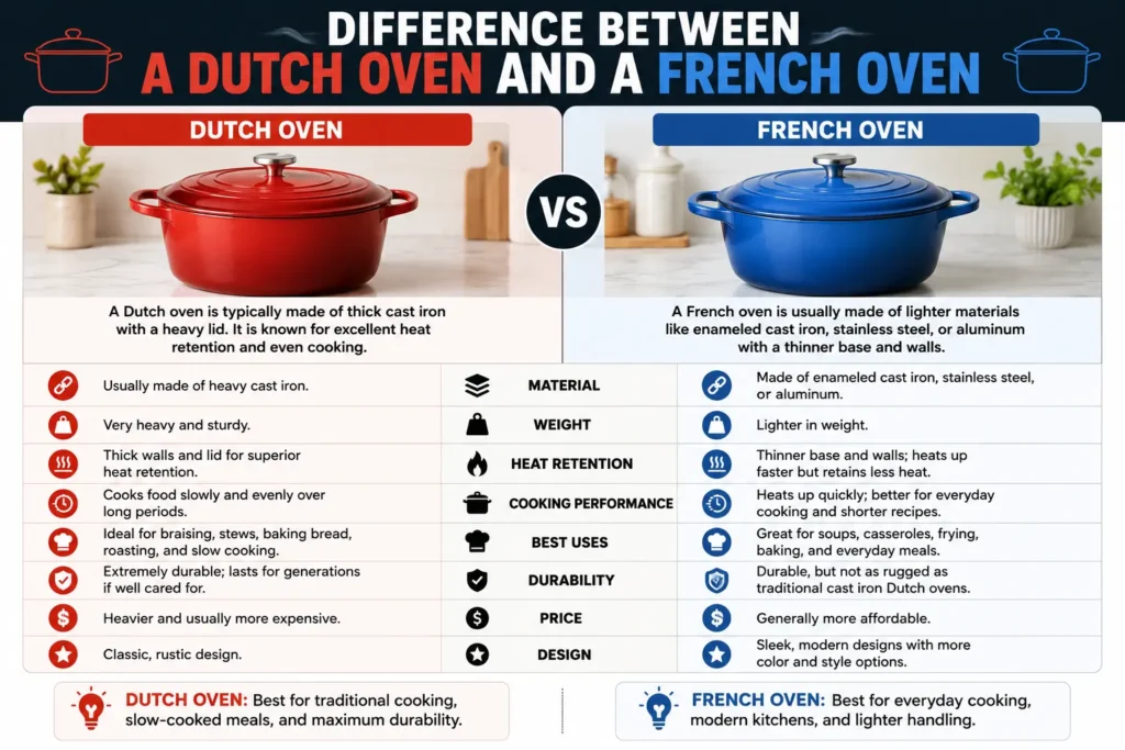 Difference Between A Dutch Oven And A French Oven Difference Between A Dutch Oven And A French Oven