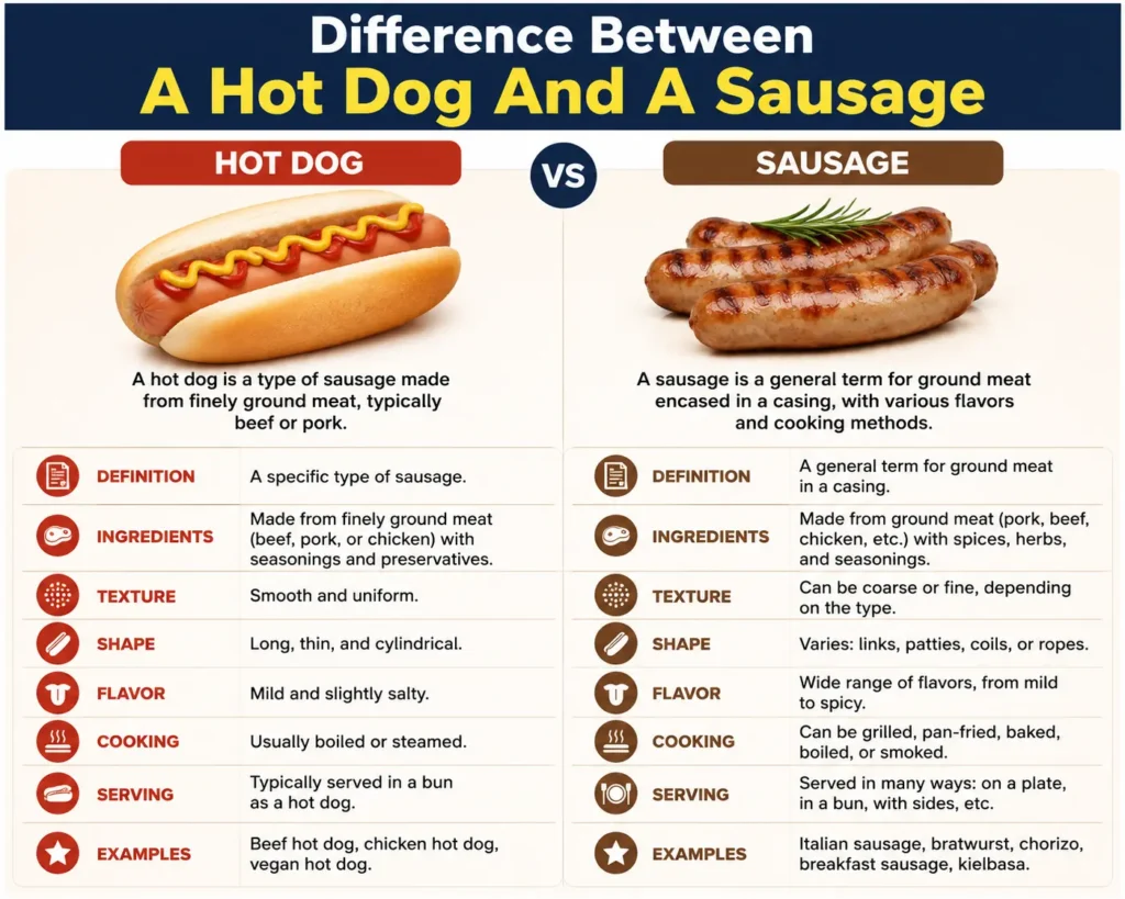 Difference Between A Hot Dog And A Sausage