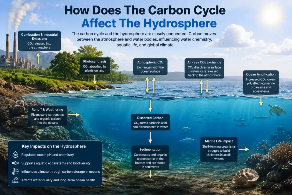 How Does The Carbon Cycle Affect The Hydrosphere? How Does The Carbon Cycle Affect The Hydrosphere