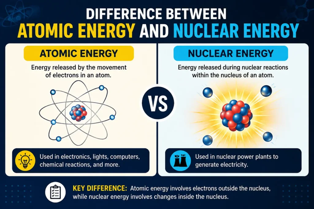 Difference Between Atomic Energy And Nuclear Energy difference-between-atomic-energy-and-nuclear-energy